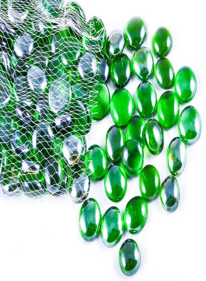 Firstly Glass Pebbles for Aquarium Decorative Vase Filler Craft Garden Decoration, Decorative Stones/Pebbles (400g)(Green) - Image 3